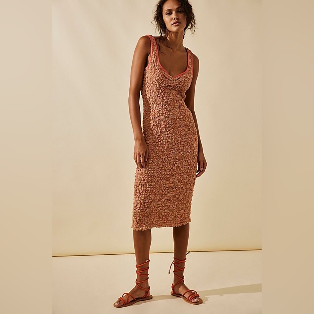 Free People Set The Bar Midi Dress | Size Large - Picture 2 of 7